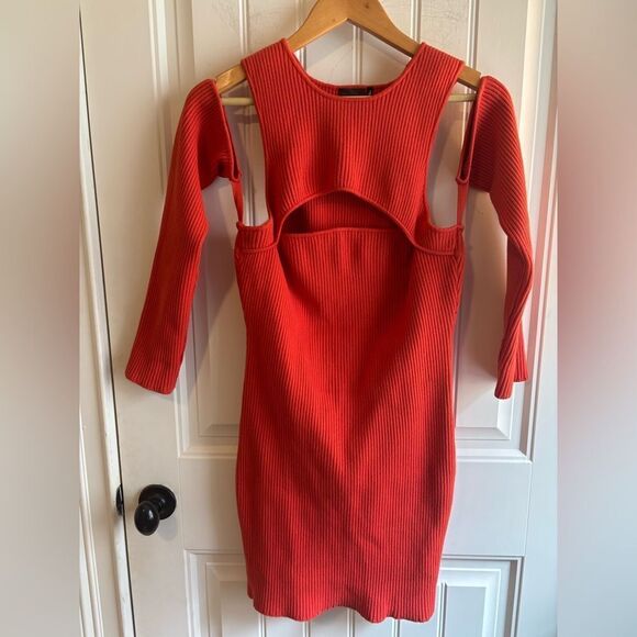 Herve Leger off shoulder Bodycon Dress cut out long sleeves - Picture 7 of 15